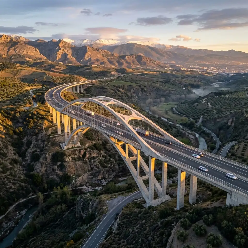 Viaducto principal de Doria Sur amanecer en Granada
